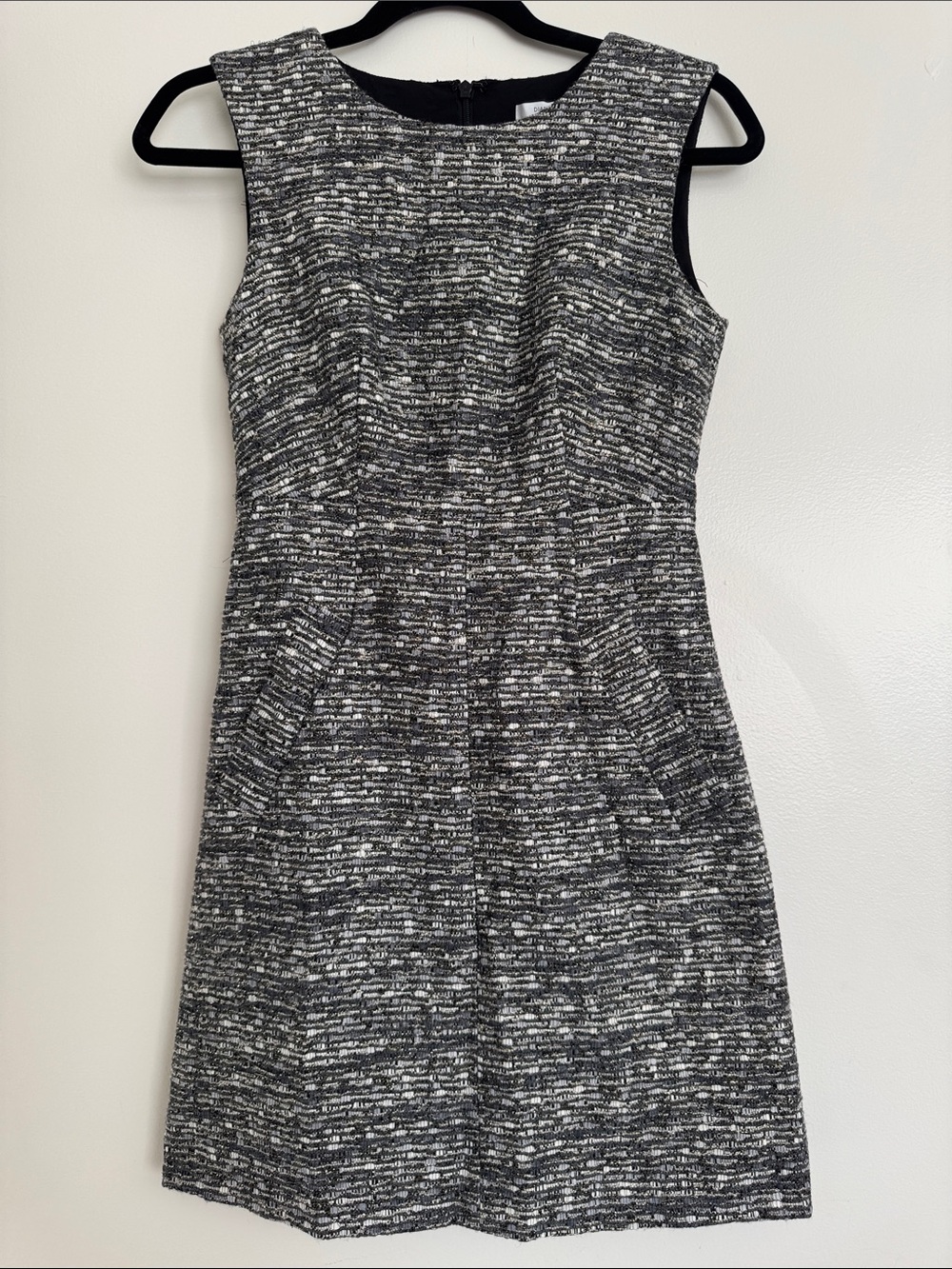 Diane Von Furstenberg Black & White Tweed Sheath Dress